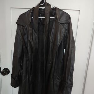 Dynamite Faux Leather Long Jacket